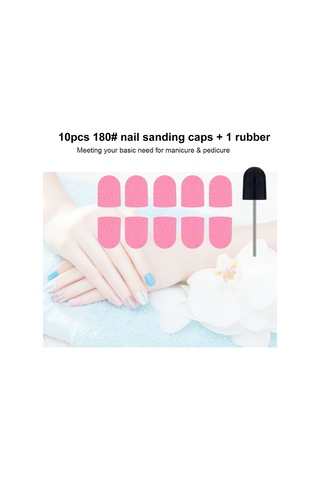 Yifomall 180 Renkli Tırnak Zımpara Kapakları, 10 Adet + 1 Zımpara Teli İle Profesyonel Manikür Seti