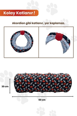 Miyav Cadılar Bayramı Desenli Kedi Tüneli 60 Cm