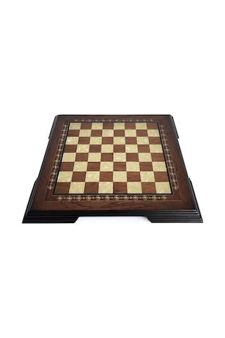 Flat Ayaklı Ahşap Satranç Tablası Küçük Gül 35x35cm