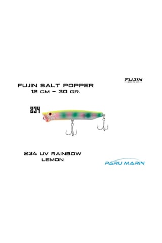 Fujin Salt Popper Sp120sw Sahte Balık, 234 Uv Rainbow Lemon
