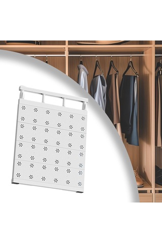 Homyl Genişletilebilir Bölücü Giyim Dolap Rafı 35cmx48cm Beyaz Diğer