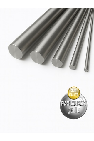 Paslanmaz Çubuk Ø 6mm - 3 Adet 1 Metre - Krom Mil - 304 Kalite İnox