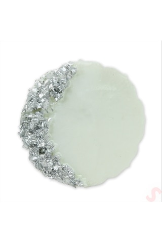 Epoksi Taşlı Magnet, 6,50 Cm - Gümüş - 10 Adet Gümüş