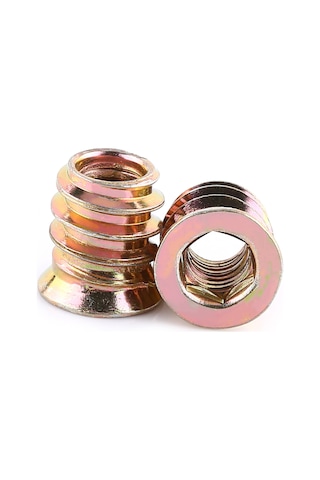 Vkemall Ahşap İçin Çelik Konik Somun M6x13mm 20 Adet - Paslanmaz Kaplama, İç Altıgenli, Tek Taraflı Montaj Diğer