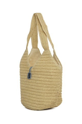 Bagmori Oval Kova Hasır Tote Çanta Krem