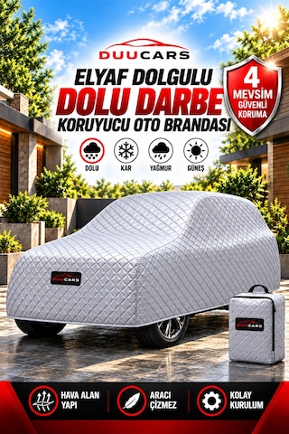 Bentley Azure Uyumlu 150 Gr Elyaf Dolgulu Dolu Ve Dış Etken Koruyucu Oto Branda - Gri Duucars