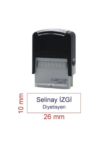 Kaşeciniz İsim Ünvan Kaşesi - Matuya 10 - Siyah Makine - Mavi Mürekkep Diğer