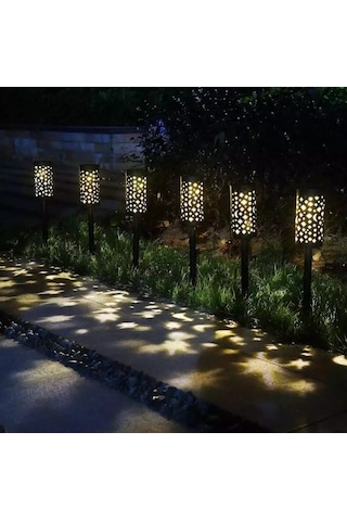 2'li Solar 43 Cm Güneş Enerjili Bahçe Lambası Solar Dekoratif Kazık Aydınlatma Balkon Teras Yürüyüş Yolu 85013462