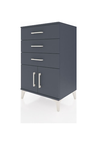 Hyperion Komodin 3 Çekmeceli 2 Kapaklı 60x44x96 Antrasit-antr... Antrasit