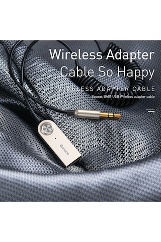 Baseus Bluetooth Aux 3.5Mm Usb Araç Transmitter Mikrofonlu