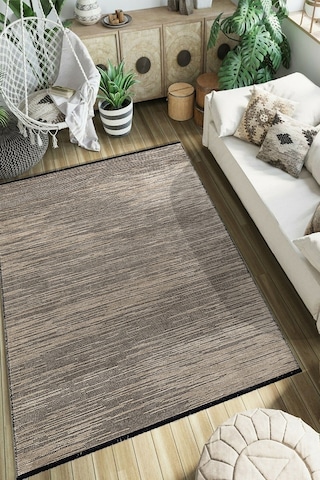 Kilimista Milano Ml108 Bej Leke Tutmaz Antialerjik Yıkanılabilir Dokuma Dekoratif Halı Kilim