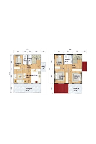 Ballife Prefabrik 151 M2 Standart Dubleks Prefabrik Konut