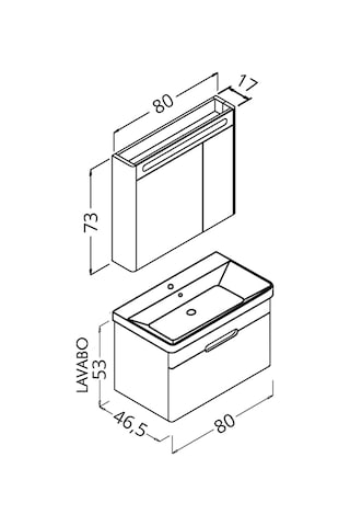 Olimpia 80 Cm Banyo Dolabi  (Aynali Dolap) - Antrasit / Beyaz ( Boy Dolap Hariç) Çok Renkli