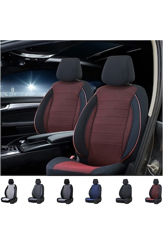 Ford Fusion Oto Koltuk Kilifi Pamuklu Siyah-Kirmizi