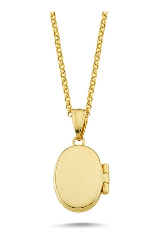 Sembolgold Altın Resimli Kolye Doç Zincirli Oval Rsm-262