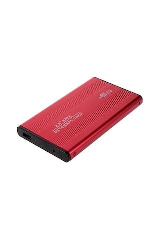 Usb 2.0 To Sata 2.5 İnç Alüminyum Harici Harddisk Kutusu Kırmızı