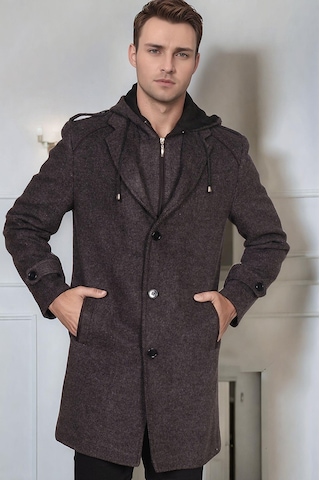 Plt9401 Dewberry Erkek Palto-desenli Antrasit Desenli Antrasit
