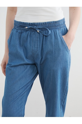 Lcwaıkıkı Classic Mavi Beli Lastikli Carrot Fit Kadın Jean Pantolon