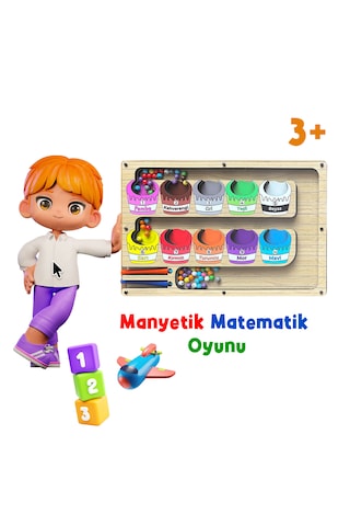 Tineke Manyetik Eğitici Renkli Sayma Ve Eşleştirme Labirenti Eğitim Oyuncağı - Ahşap Montessori Oyunu Kova