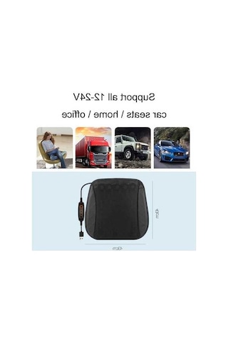 Novahub Çok Fonksiyonlu Usb Fan Araba Koltuğu Minderi Isı Dağılımı Siyah Diğer