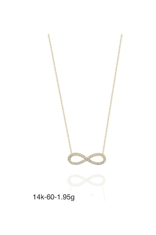 Klasik Sonsuzluk Çok Şık 14 Ayar Altın Kolye