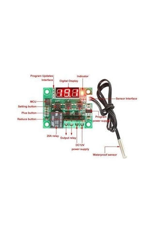 Motorobit-Röle Çıkışlı Dijital Termostat, Sıcaklık Kontrol Kartı - W1209