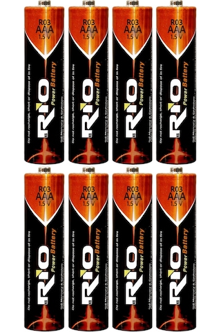 Rio 8li Aaa R03 İnce Kalem Pil Kumanda Pili Çinko Karbon Pil Zn-c 1.5v