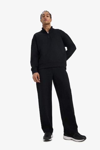 Defacto Boxy Fit Dik Yaka Yarım Fermuarlı Skuba Dalgıç Kumaş Sweatshirt E9363ax25aubk81 Siyah