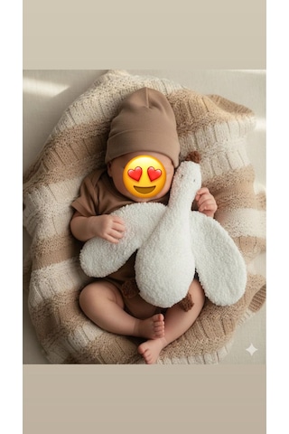 Suvoltastore Teddy Peluş Ördek Uyku Arkadaşı Beyaz Beyaz
