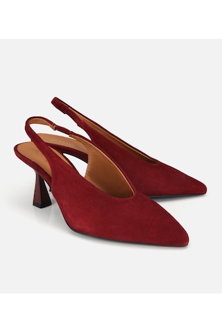 Hotiç Kadın Süet Deri Bordo Yumuşak Dokulu Kısa Topuklu Stiletto 01ayh322120a788 01ayh322120a788