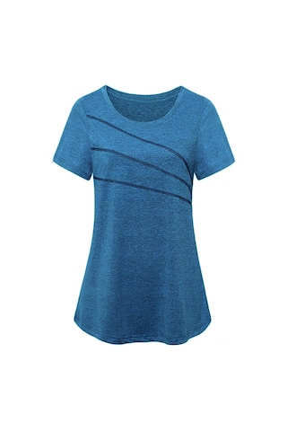 Springsun Kadınlar İçin Nefes Alabilen Antrenman Tişörtü - Yoga, Koşu Ve Günlük Kullanım Koyu Mavi