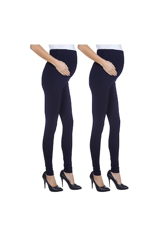 Luvmabelly Myra8001 8009 Beli Ayarlanabilir Hamile Tayt Seti-lacivert - Lacivert