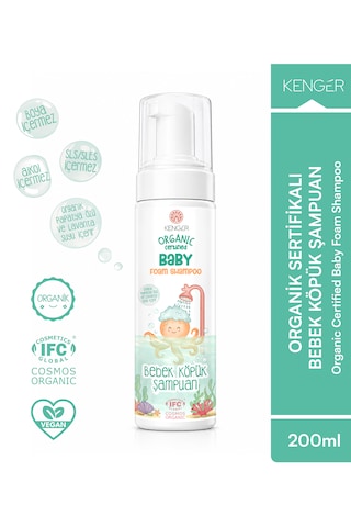 Organik Bebek Köpük Şampuan 2'li 200 Ml