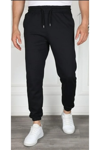 Efnaz Style Erkek Jogger Eşofman Altı Rahat Kalıp, Cepli, Lastikli Paça, Günlük Spor Pantolon - Siyah