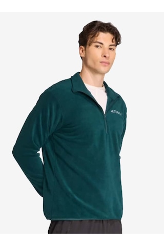 Adidas Multi Essentials 1/2 Zip Fleece Erkek Polar Yeşil