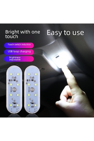 Neevoyu Araba Işıklı Dekorasyon: Dokunmatik Duyarlı İç Cephe Led Lambası, Usb Beslemeli, 8 Renkli Renk Değişimi, Uzun Ve Dairesel Model