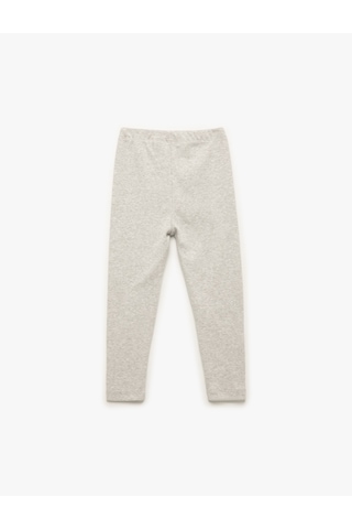 Koton Pamuklu Kaşkorse Beli Lastikli Basic Uzun Tayt Gri 6wmg40038ak Gri