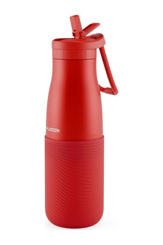 Puccon Kırmızı 500 Ml Paslanmaz Çelik Termos - Silikon Kaplı Dalga Okul, Günlük, Kamp - 50019