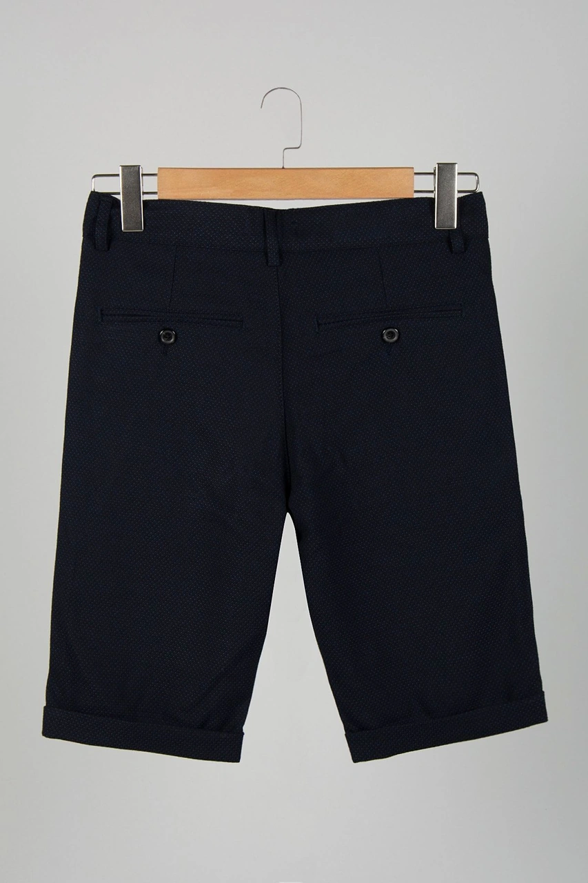 Veaven Erkek Koyu Lacivert Slim Fit Keten Şort Vavn9y-2200196-5 Koyu Lacivert