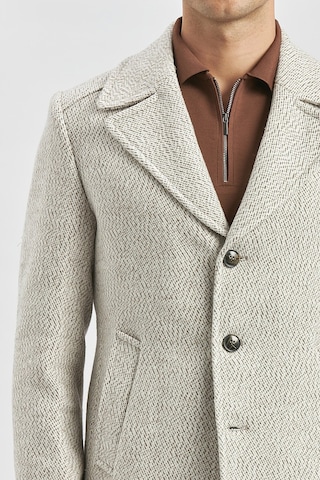 İmza Kaşe Kırlangıç Yaka Desenli Astarlı Slim Fit Dar Kesim Klasik Mont 1007245150-açık Bej Açık Bej