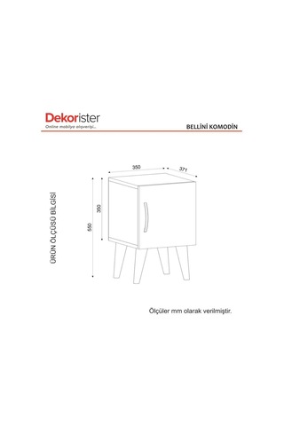 Dekorister  Bellini 1 Kapaklı Komodin  Beyaz-Ceviz