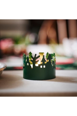 Ikea Vınterfınt Tealight Mumluk, Yeşil, 6 Cm