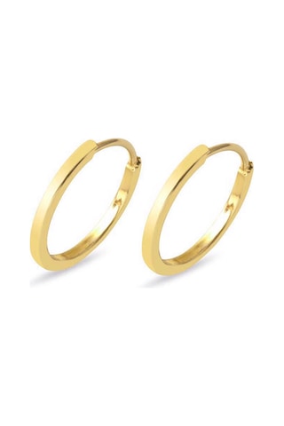 2,5 Cm Çaplı 14 Ayar Altın Halka Küpe