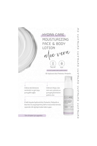 Skin401 Hydra Care Yoğun Nemlendirici Yüz Ve Vücut Losyonu 100ml 8d Hyalüronik Asit Ve Prebiyotikler