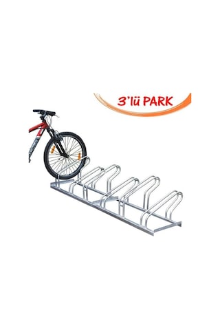 Bisiklet Park Yeri Bisiklet Park Demiri 3'lü Gri Renk 40x100 Cm