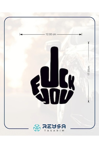 F Ck You Sticker 17x17 Cm Siyah