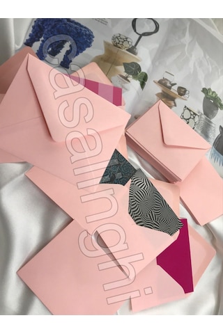 Zarf Küçük Mesaj Zarfı Pink Envelope 7x9 Cm - 10 Adet