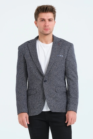Bonesti Erkek Slim Fit Blazer Ceket Lacivert Beyaz Beyaz - Lacivert