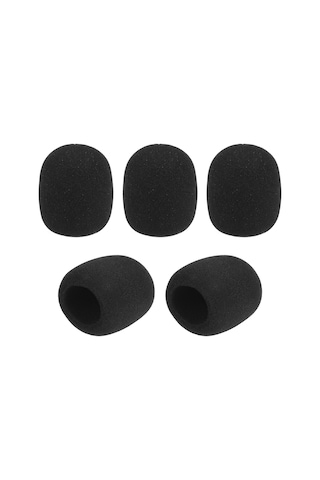 Ruicoo Mikrofon Köpük Koruması 5'li Paket - Rüzgar Ve Solunum Gürültüsünü Azaltır - Siyah - Standart Top Tipi Mikrofonlar İçin Uyumlu