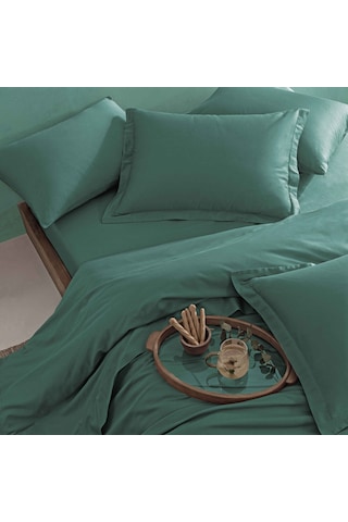 Linens Mix&match Pamuk Saten Queen Size Lastikli Çarşaf Petrol